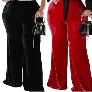 2 Wide leg velvet pants